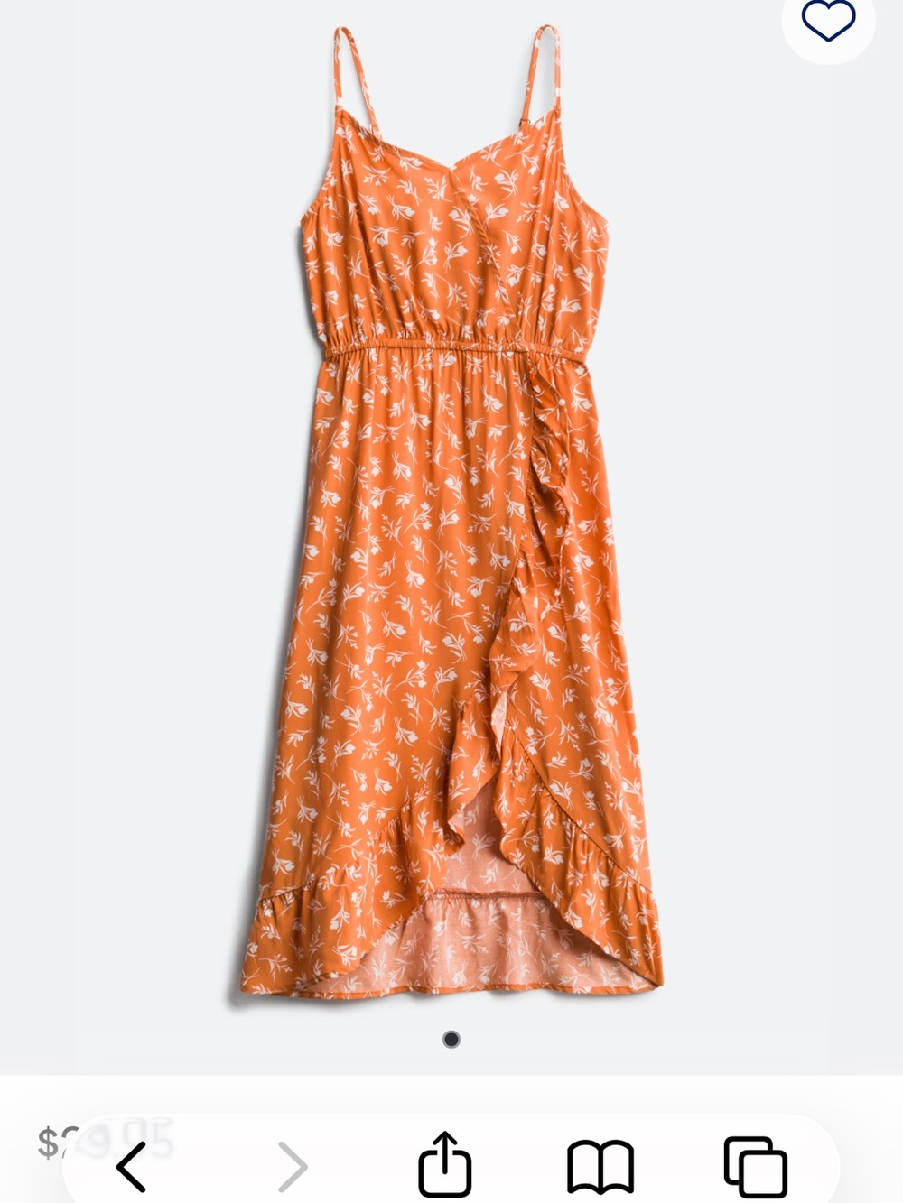 Faux Wrap Maxi Dress - Orange Floral